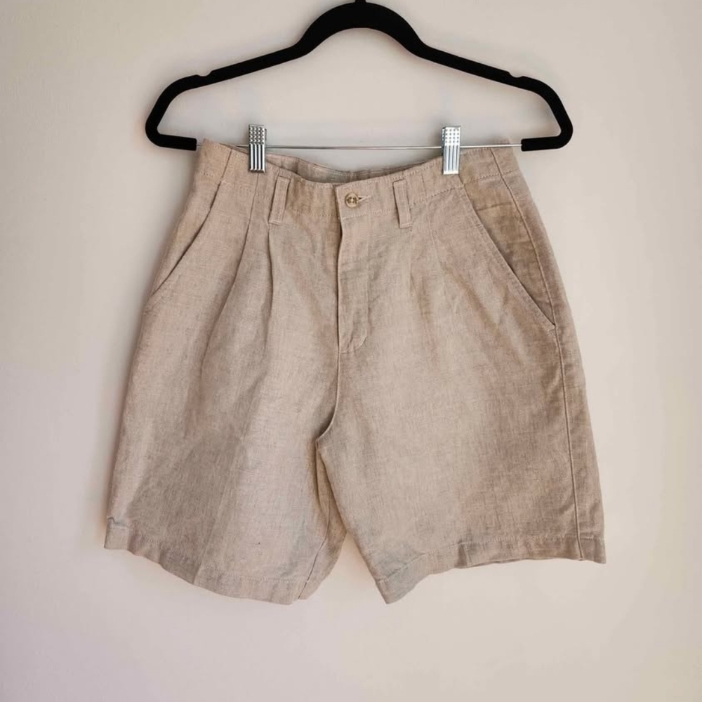 Tan Linen Shorts